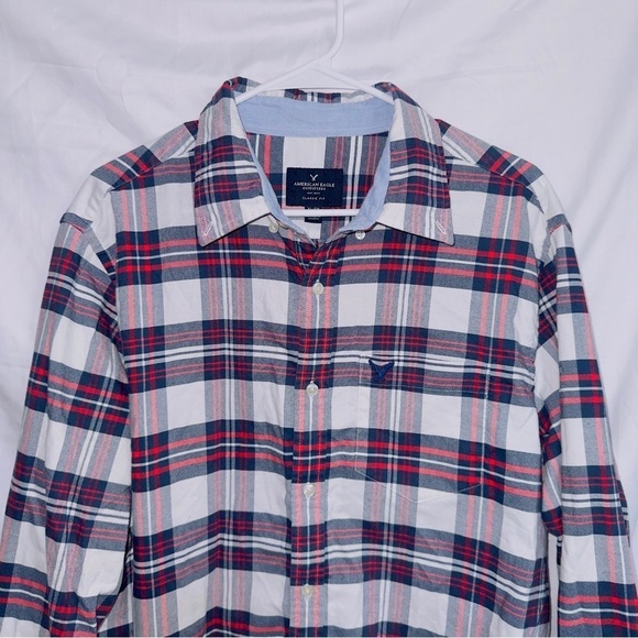Men's American Eagle AE Long Sleeve Plaid Classic Fit Button Up Flannel Shirt XL - Picture 4 of 7